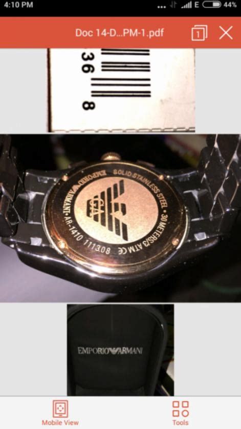 how to spot fake watches armani|armani watch serial number check.